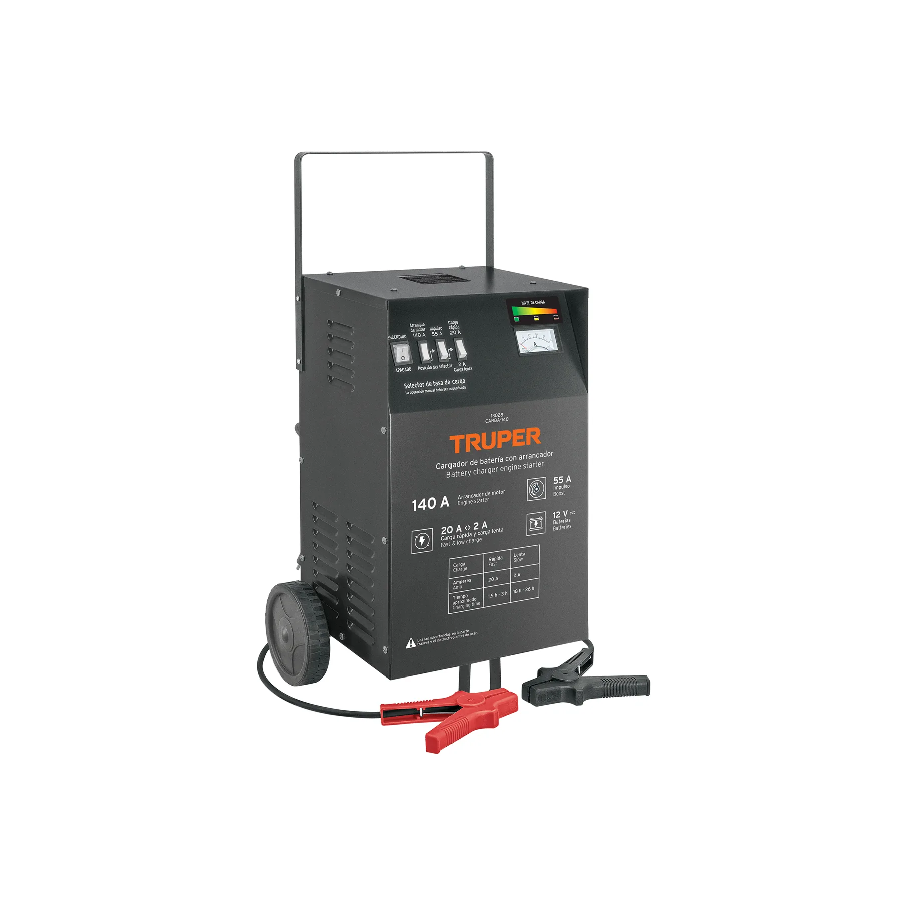Cargador de baterías 55 A, arrancador de 140A, 12V, TRUPER
