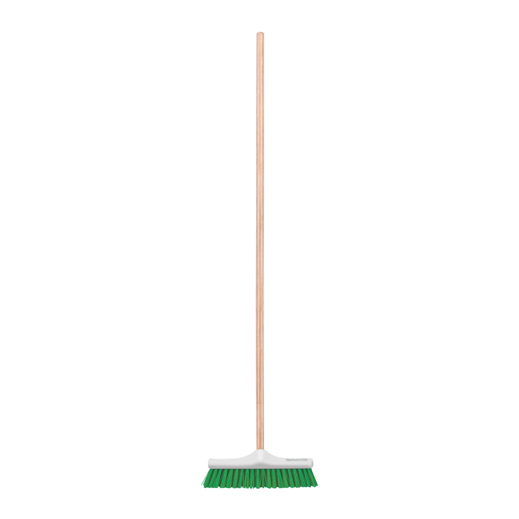 Cepillo para barrer cerda rígida de 30 cm, bastón de madera