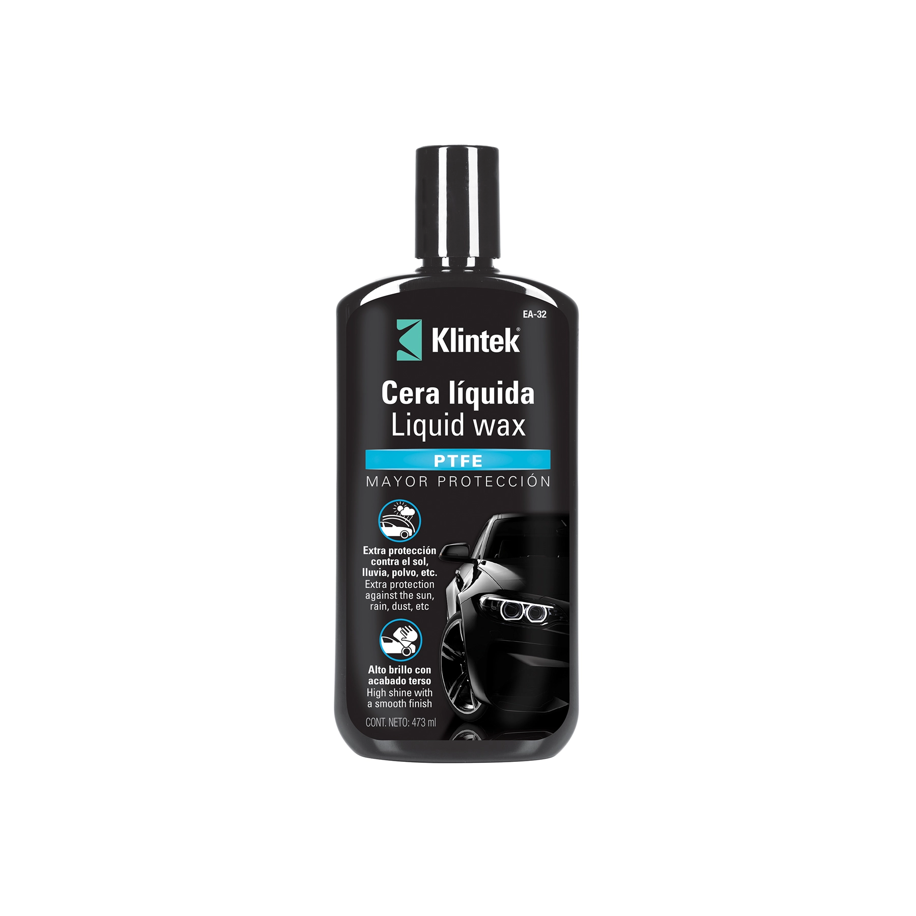 Cera líquida PTFE para auto, 473 ml, KLINTEK