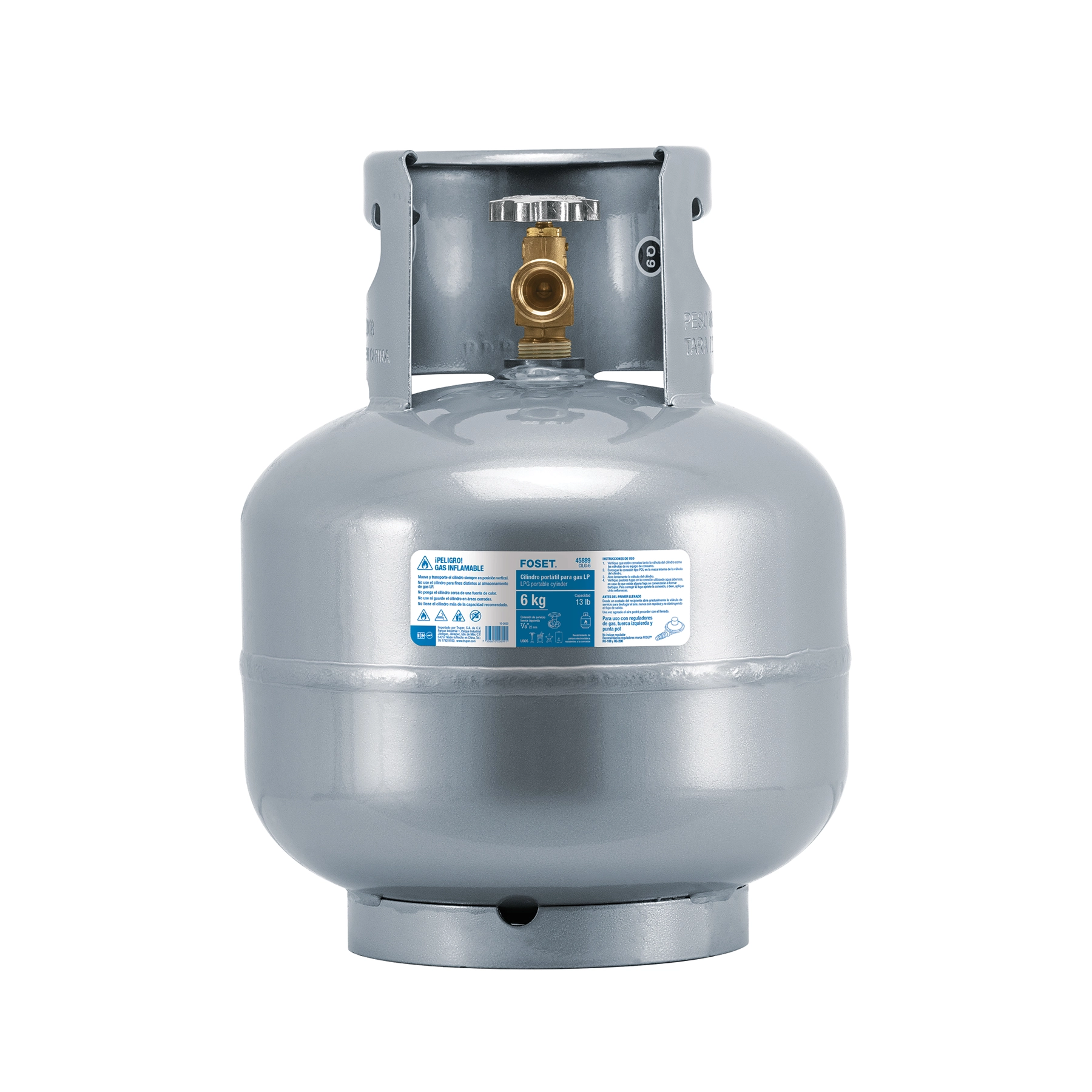 Cilindro portátil para gas LP, 6kg (13lb) FOSET