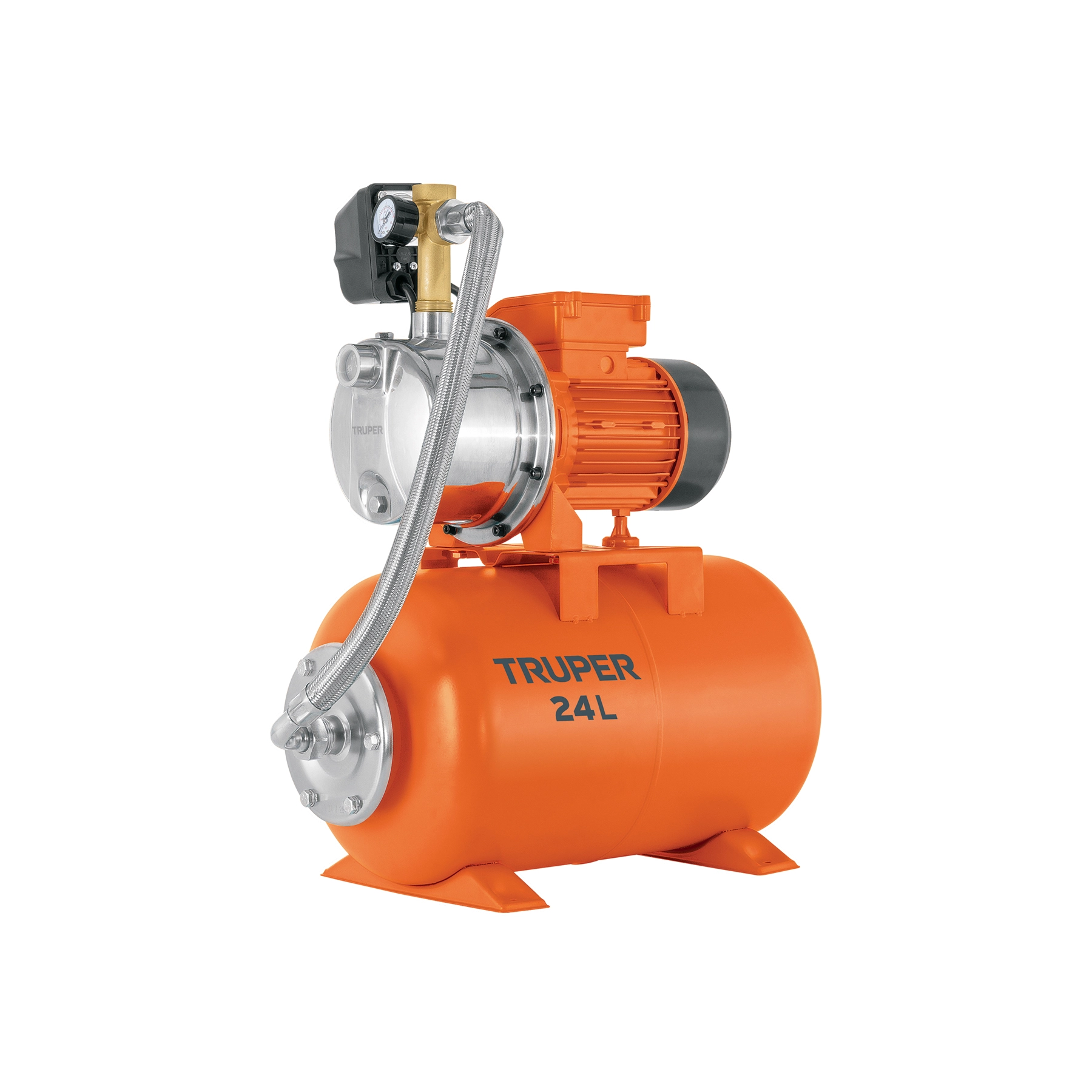 Equipo hidroneumático 24L, jet inoxidable 3/4 HP, TRUPER