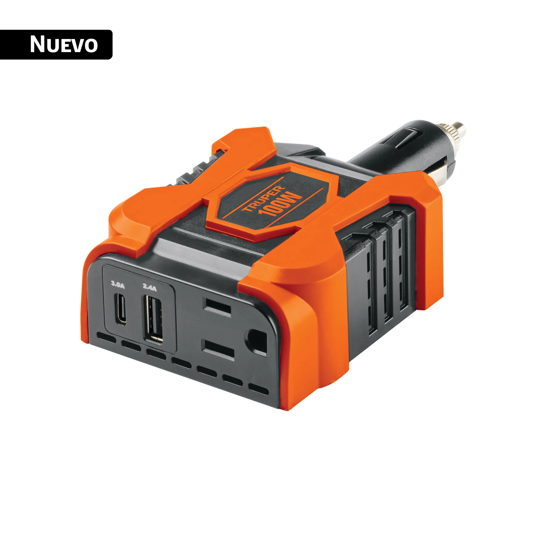 Inversor de corriente de 100 W con puertos USB A y C, TRUPER