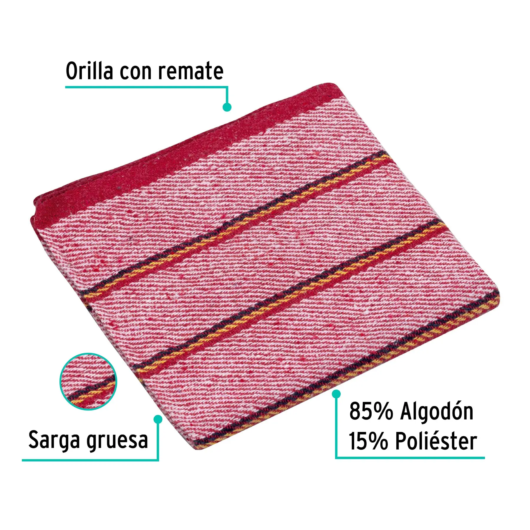 Jerga roja sarga gruesa de 1 m x 48 cm, KLINTEK