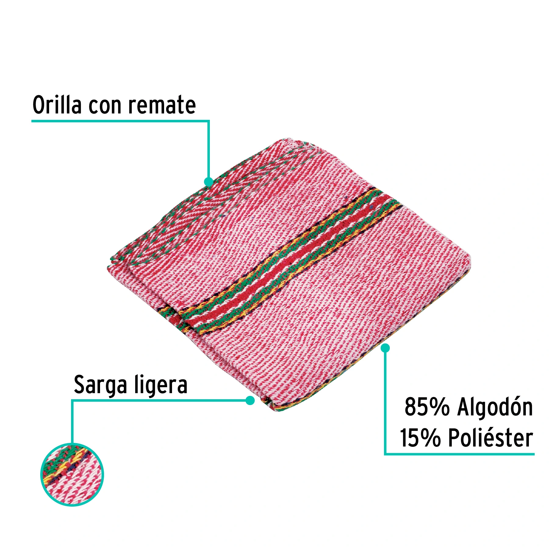 Jerga sarga ligera de 1 m x 48 cm roja, KLINTEK