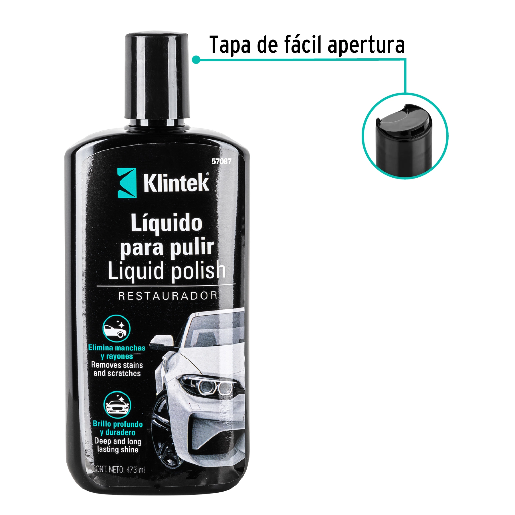 Polish líquido para auto, 473 ml, KLINTEK
