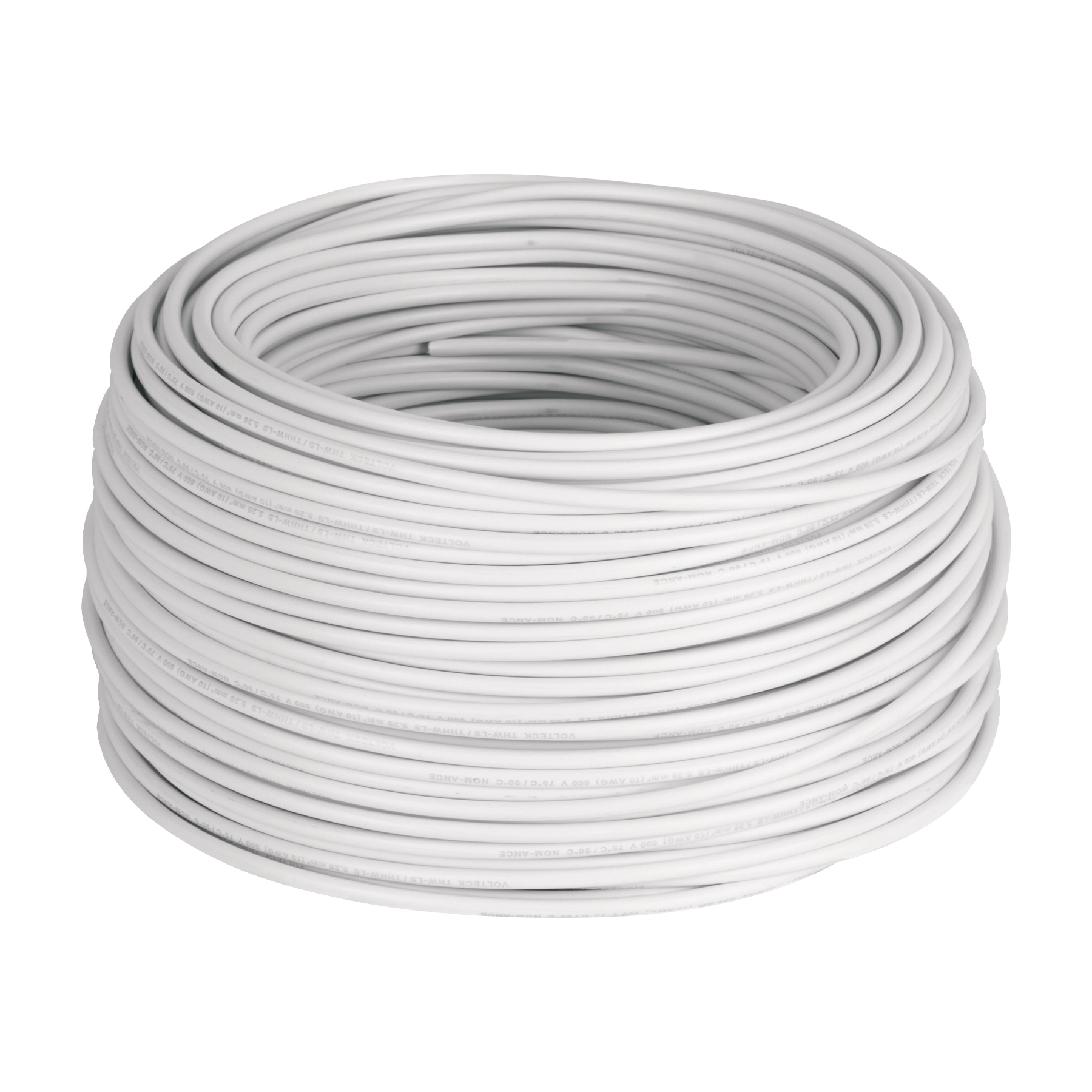Rollo de 100 m de cable THHW-LS 10 AWG blanco, VOLTECK
