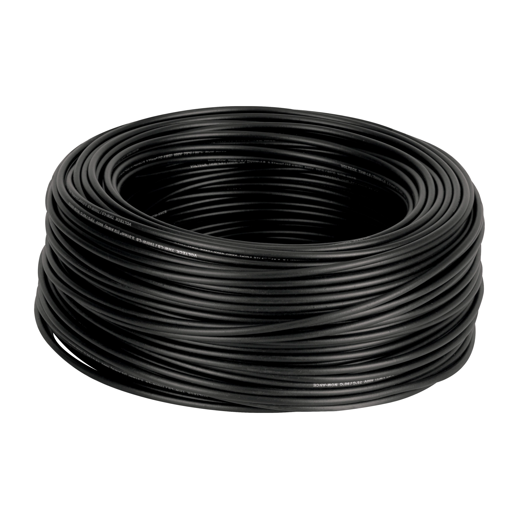 Rollo de 100 m de cable THHW-LS 12 AWG negro, VOLTECK