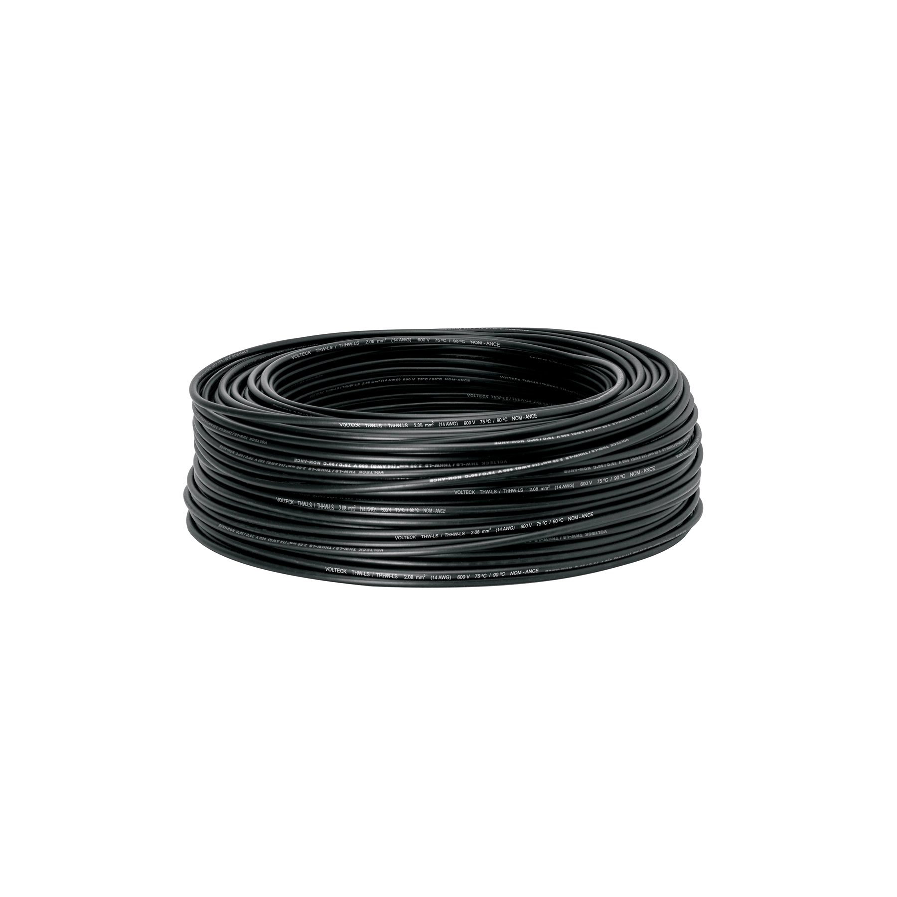 Rollo de 100 m de cable THHW-LS 14 AWG negro, VOLTECK