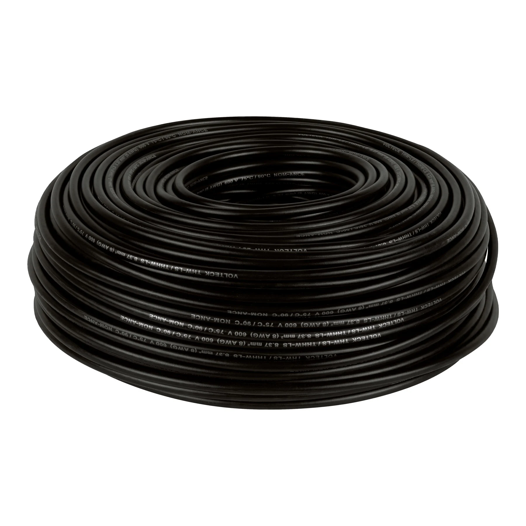 Rollo de 100 m de cable THHW-LS 8 AWG negro, VOLTECK